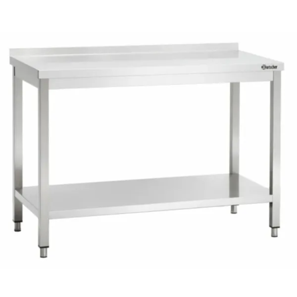 Mesa de acero inoxidable con respaldo - L 1000 x P 600 mm