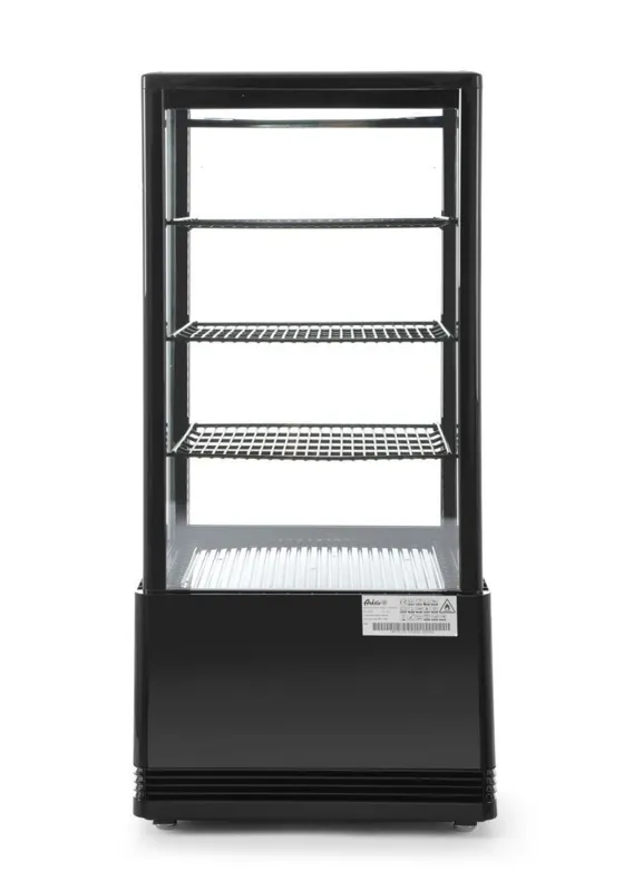 Vitrina refrigerada negra de 4 caras de cristal - 78 litros