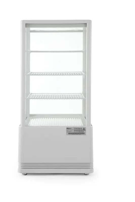 Vitrina refrigerada blanca de 4 caras de cristal - 78 litros