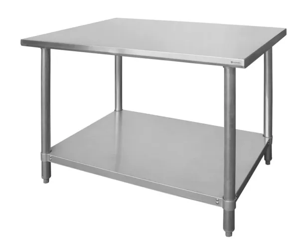 Mesa de trabajo de acero inoxidable con estante - L 1000 x 600 mm