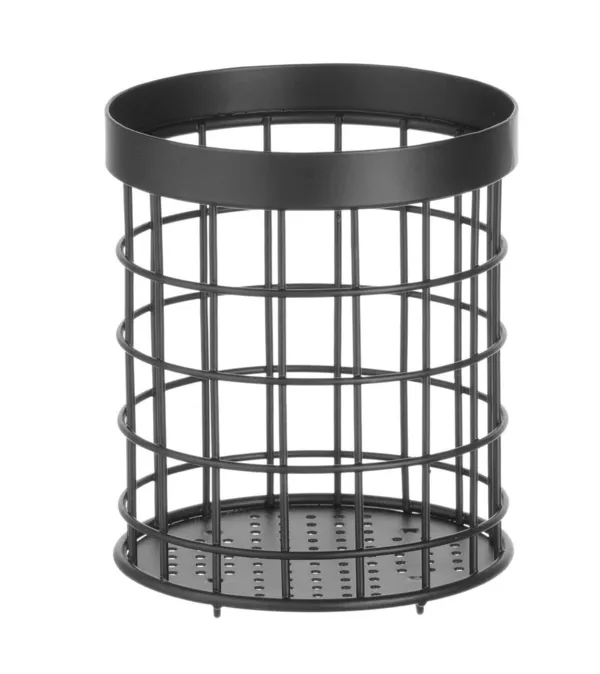 Porta cubiertos cilíndrico negro