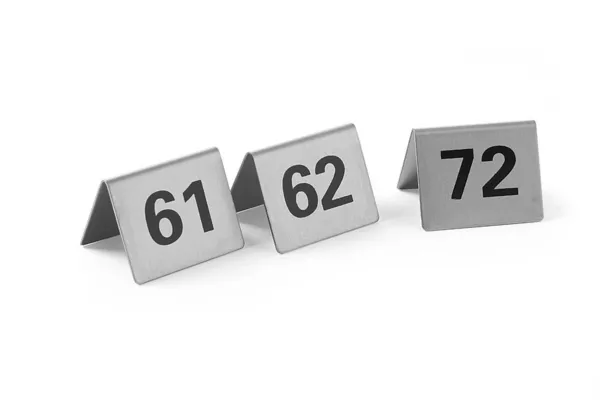 Set de 12 caballetes de mesa numerados del 61 al 72