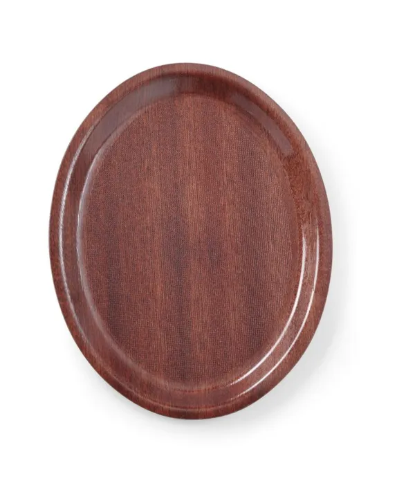 Plato de madera en forma ovalada - 200 x 265 mm