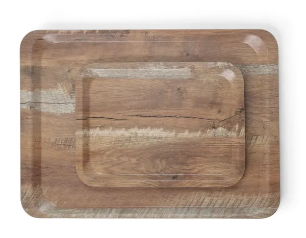 Bandejade servicio de melamina impresa en madera - 350 x 240 mm