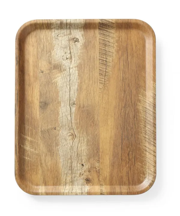 Bandejade servicio de melamina impresa en madera - 430 x 330 mm