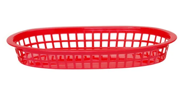 Cesta de servicio de comida rápida - Rojo - Lote de 6