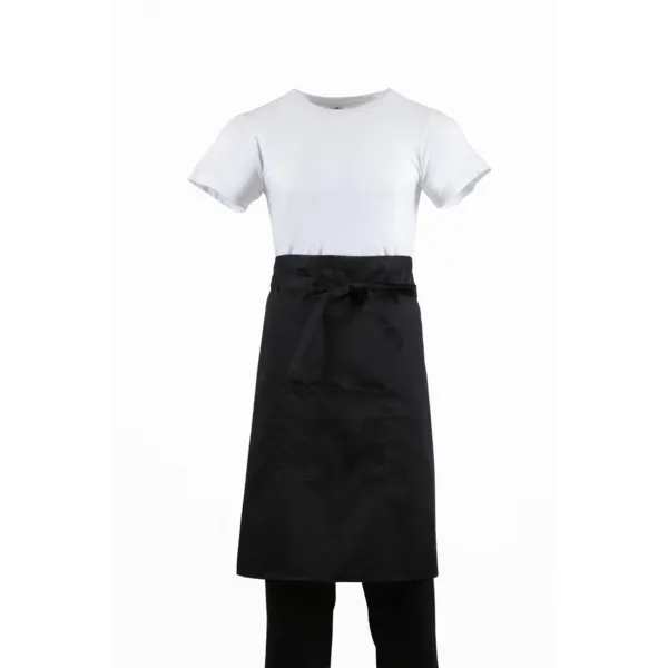 Delantal de camarero estándar negro 1000 x 700 mm