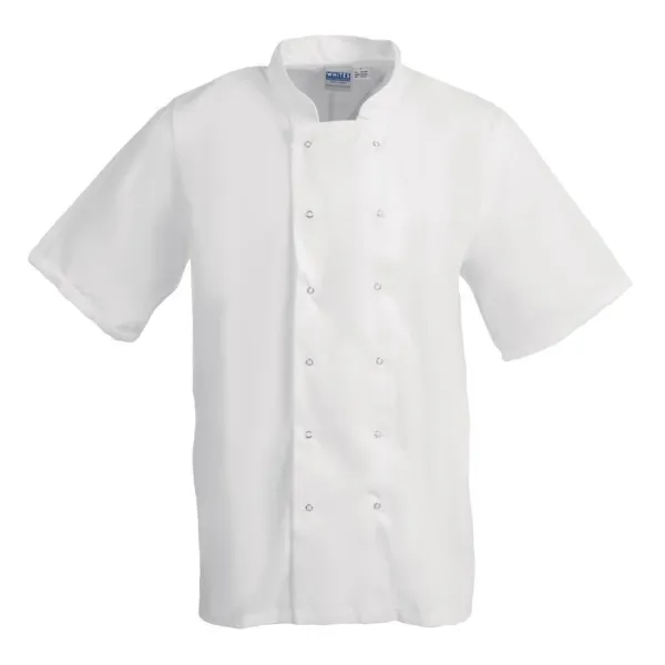 Chaqueta de cocina blanca de manga corta Boston - Talla S