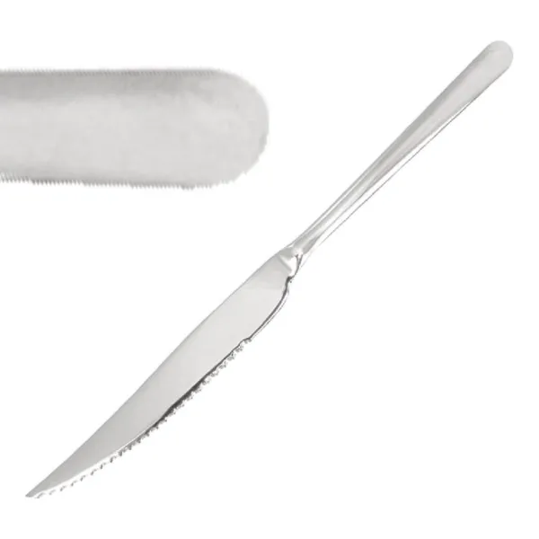 Cuchillo de carne o pizza espejo - 235 mm - Lote de 12