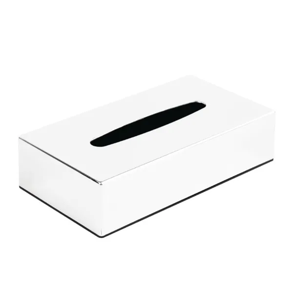 Caja de pañuelos rectangular cromada