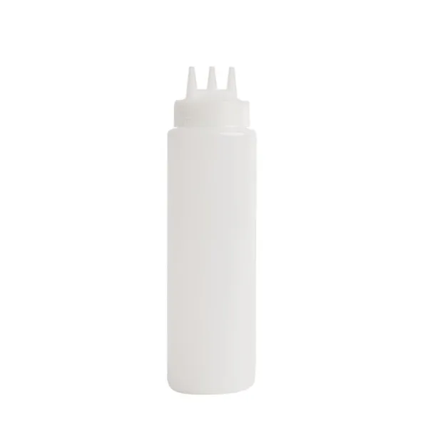 Botella flexible transparente con 3 boquillas - 681 ml