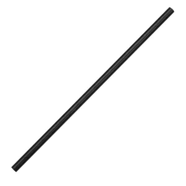 Pajitas compostables negras de papel - L 210 mm - Lote de 250