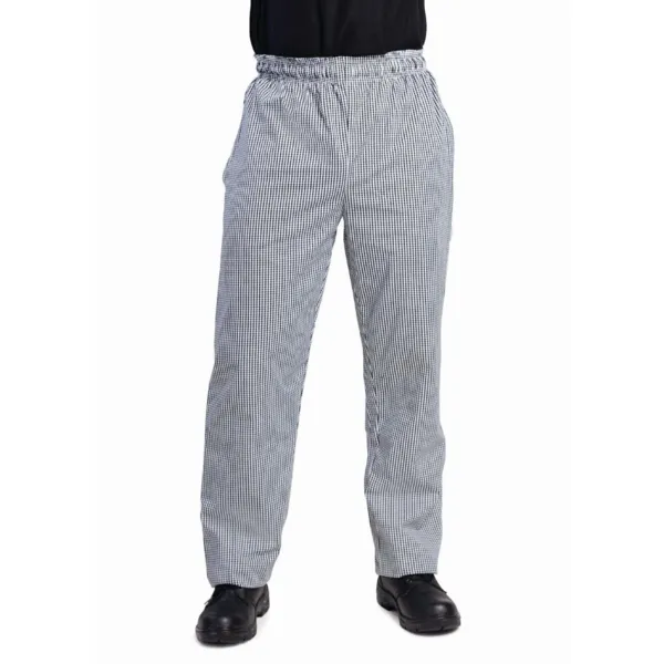 Pantalón de Cocina Unisex Vegas Cuadros Pequeños Negros y Blancos Talla M