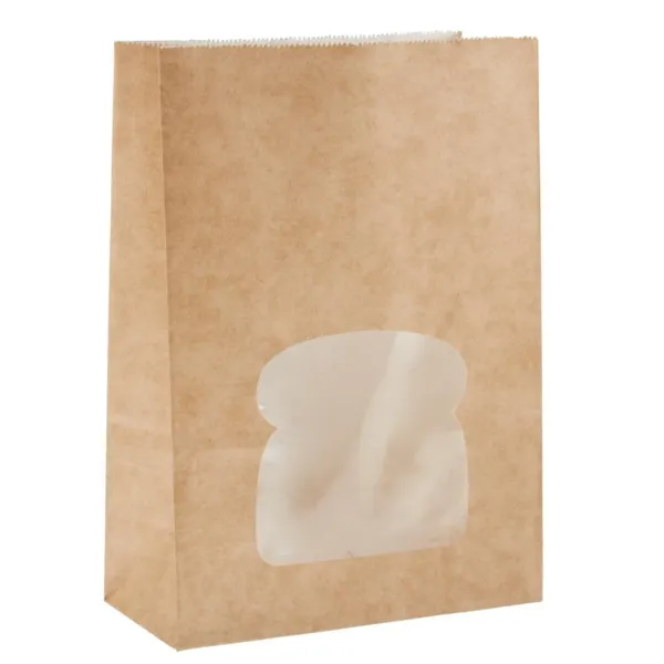 Bolsas de sándwich de papel kraft reciclables negras con ventana - Lote de 250