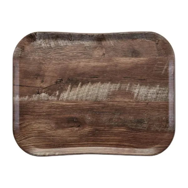 Tablero de poliéster con aspecto de madera de roble oscuro - 360 x 460 mm