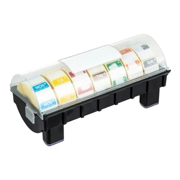 Etiquetas removibles de código de color con dispensador