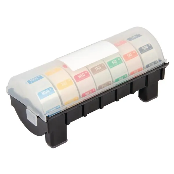 Kit Etiquetas Alimentarias Solubles Código de Color y Dispensador de Plástico - Lote de 7 Rollos