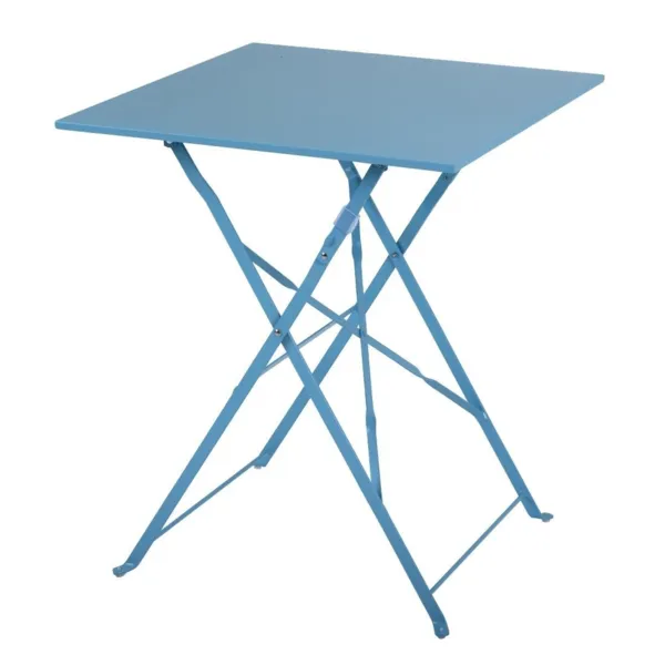 Mesa de terraza cuadrada de acero - Azul turquesa - 600 mm