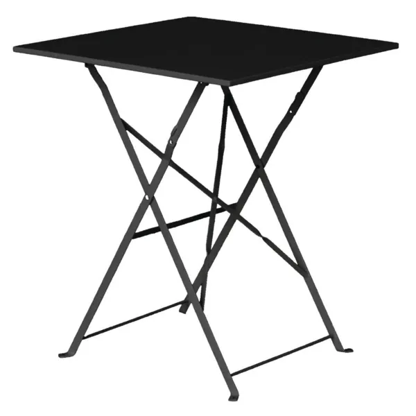 Mesa de terraza cuadrada de acero negro - 600 mm