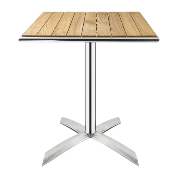 Mesa Bistró Cuadrada con Tablero Abatible de Fresno - 600 mm