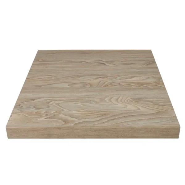 Mesa cuadrada de efecto madera clara - L 600mm