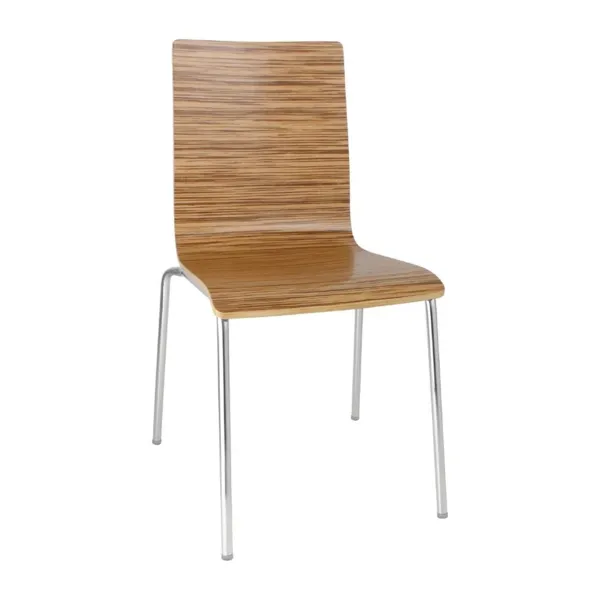 Silla respaldo cuadrado de zebrano - Lote de 4