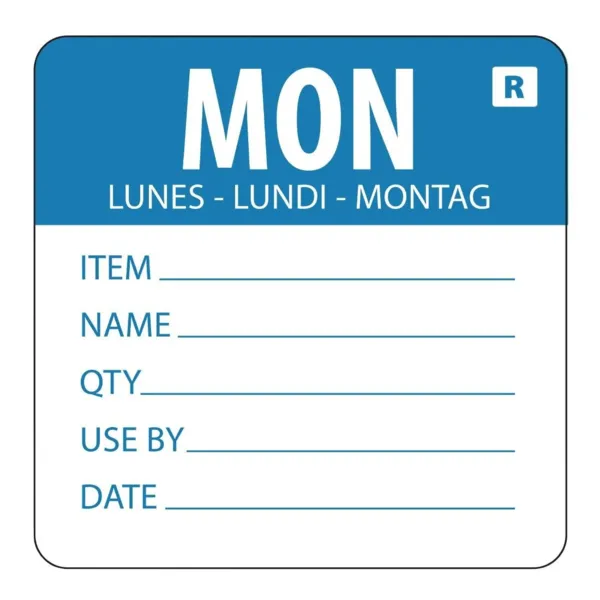 Etiqueta removible "Lunes" - Lote de 500