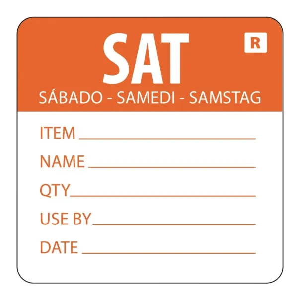 Etiqueta removible "Sábado"