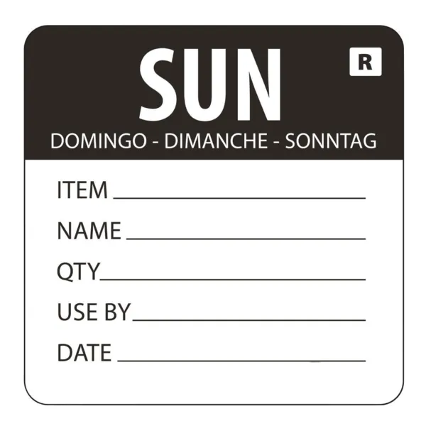 Etiqueta removible "Domingo"