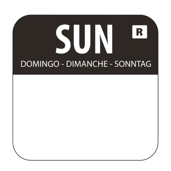 Etiquetas de alimentos negras "Domingo" - Lote de 1000