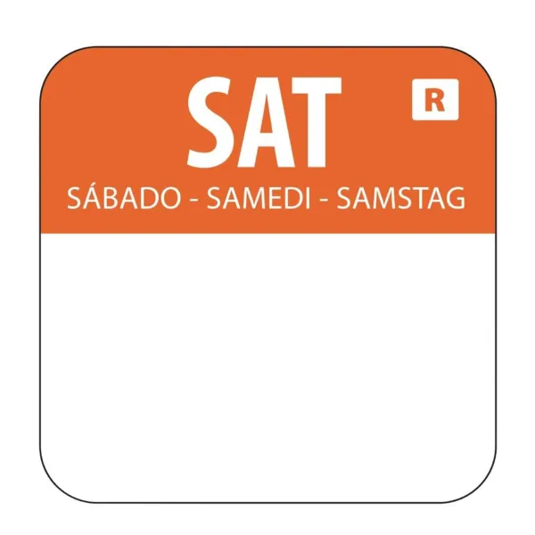 Etiquetas de alimentos naranja "Samedi" - Lote de 1000