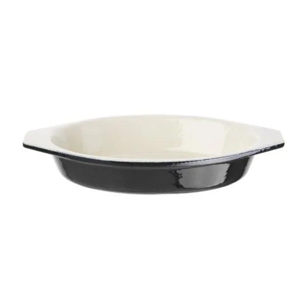 Plato de gratinado ovalado negro - 650 ml