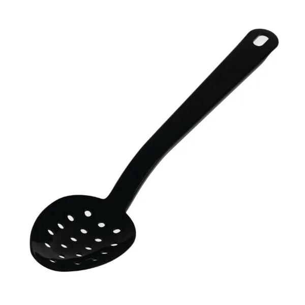 Cuchara de servicio perforada negra de 270 mm