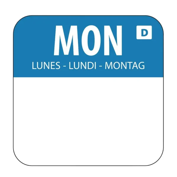 Etiquetas Solubles para Alimentos "Lunes" - Caja de 1000