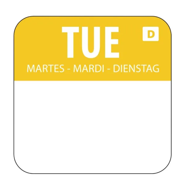 Etiquetas Solubles Para Alimentos "Martes" - Caja de 1000