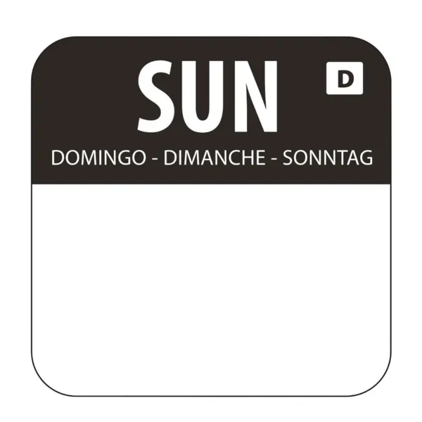 Etiquetas Solubles para Alimentos "Domingo" - Caja de 1000