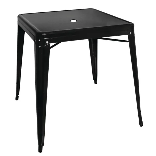 Mesa Bistro Cuadrada de Acero Negra – L 668 x P 668 mm