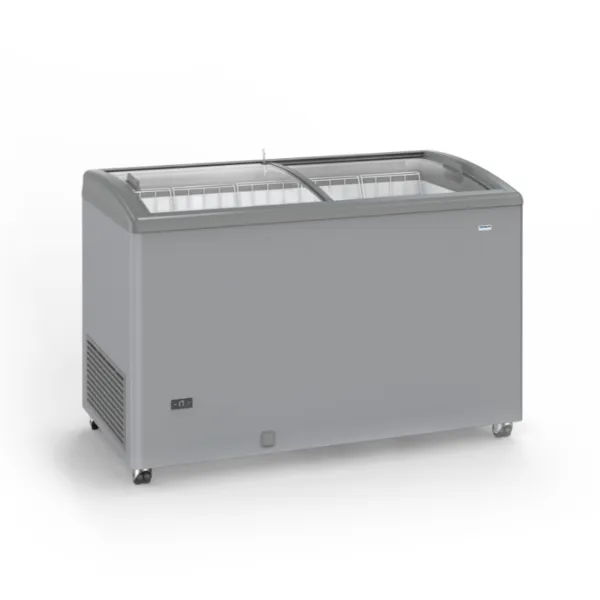 Congelador de Acero Inoxidable con Puertas Correderas de Cristal - 400 L