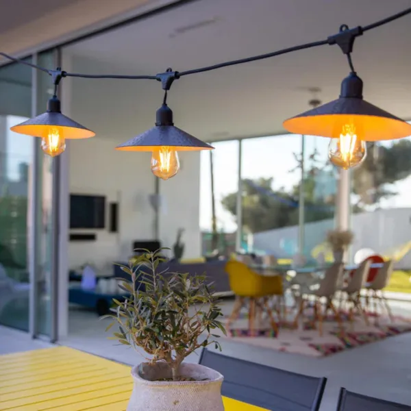 Guirlande Luminosa Solar Abat-Jour Acero 6 m - Vinty Light Solar