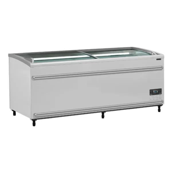 Refrigerador Congelador Tapa de Vidrio Curvado - Blanco - 500 L