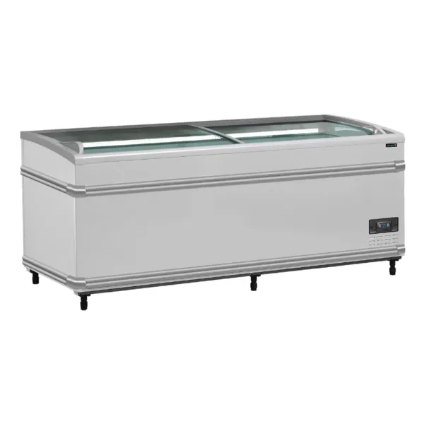 Refrigerador Congelador Tapa de Vidrio Curvado - Blanco - 500 L