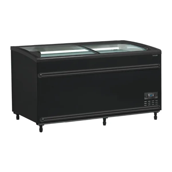 Refrigerador Congelador Tapa de Vidrio Curvado - Negro - 422 L