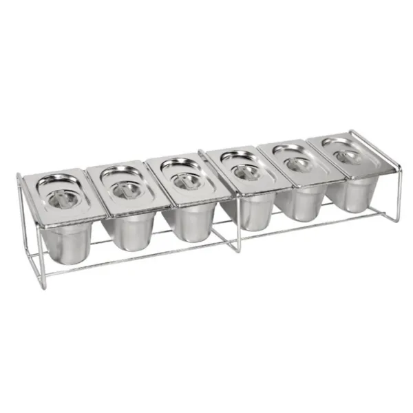 Soporte Metálico para Conjunto de Cubetas GN - 680 x 160 mm