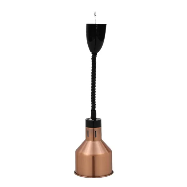 Lámpara Calefactora Profesional 250 W Ø 175 mm, Suspensión Retráctil, Acabado Cobreado, Buffet CHR
