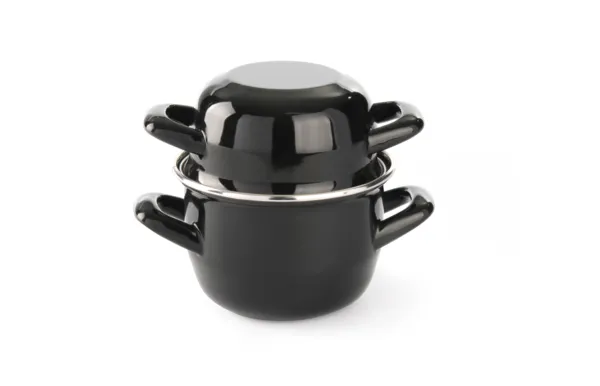 Cacerola para mejillones esmaltada con tapa - 0,8 L