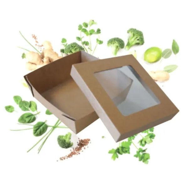 Caja de almuerzo con ventana 120 x 120 - Ecológica - Lote de 25