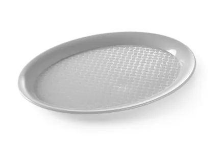 Bandej de servicio de comida rápida ovalada - Gris