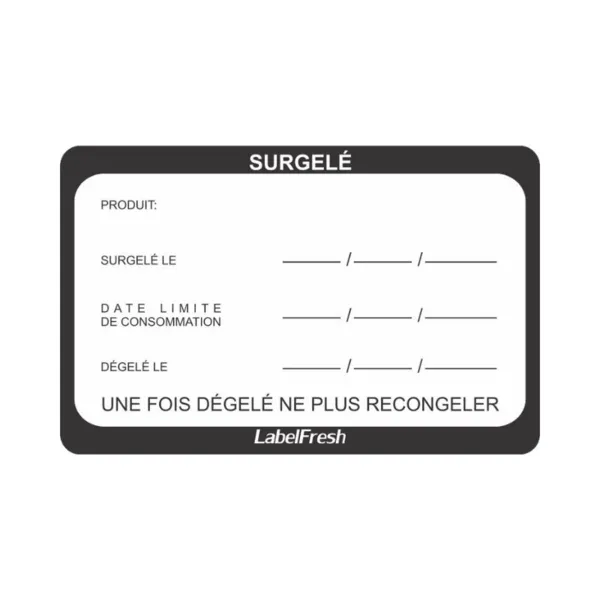 Etiqueta de trazabilidad LabelFresh - Congelados - 70 x 45 mm - Lote de 500