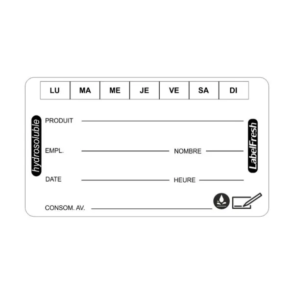 Etiquetas de trazabilidad - LabelFresh soluble - 60 x 30 mm - Lote de 250