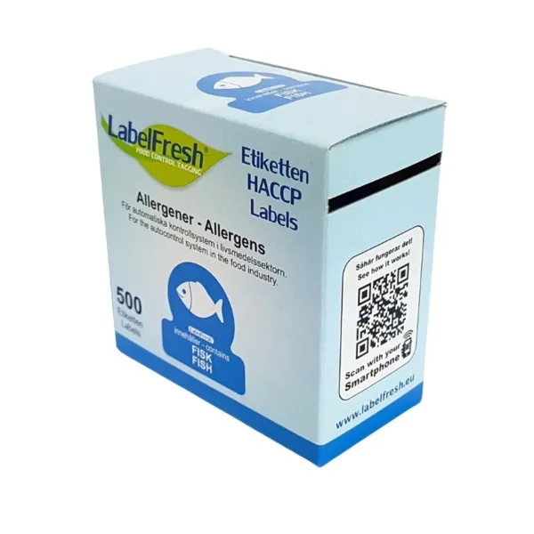 Etiqueta de trazabilidad LabelFresh Alérgenos Iconos - Pescado - 70 x 45 mm - Lote de 500